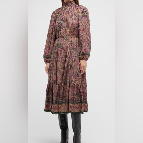 Kobi Halperin Lena Tiered Paisley-Print Midi Dress Size XL - Picture 1 of 6